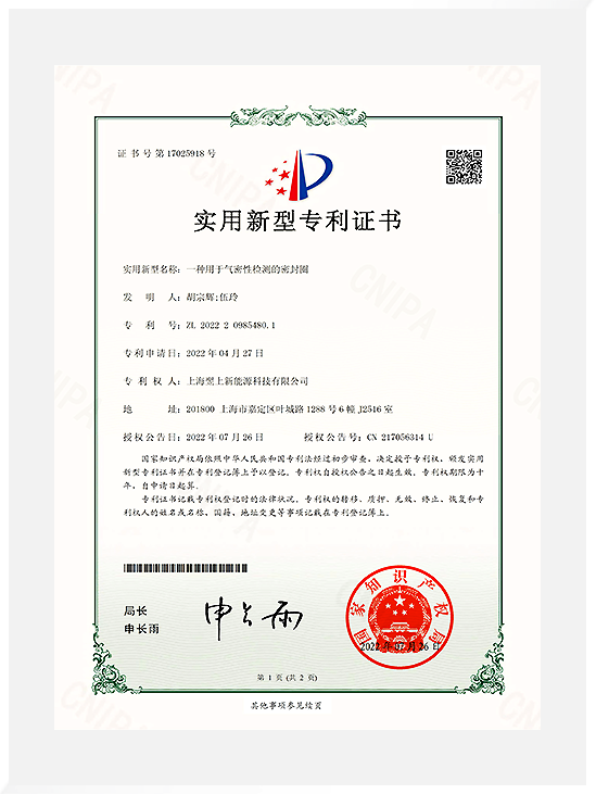 The Utility Model Relates To A Sealing Ring For Air Tightness Testing