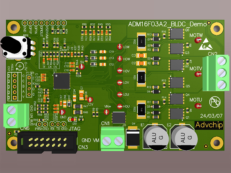 ADM16F03A2Q motor drive DEMO board