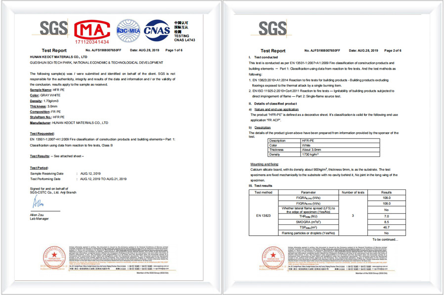 KT-A FR core EN13501-1