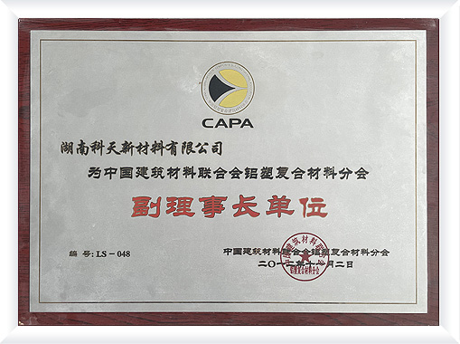 The Vice Chairman of the Aluminum-Plastic Composite Materials Branch of the China Building Materials Federation